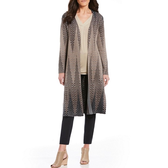 Sigrid Olsen Jaquard Print Long Cardigan Sm - Picture 1 of 2